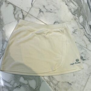 Sergio Tacchini Rare Off-White Jose velour tennis Skirt sz Small